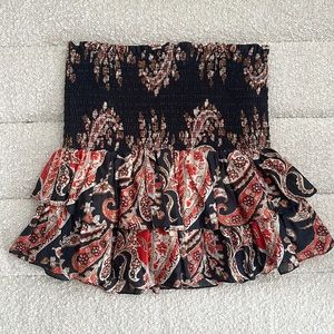 Isabel Marant Etoile Smocked Ruffle Mini Skirt